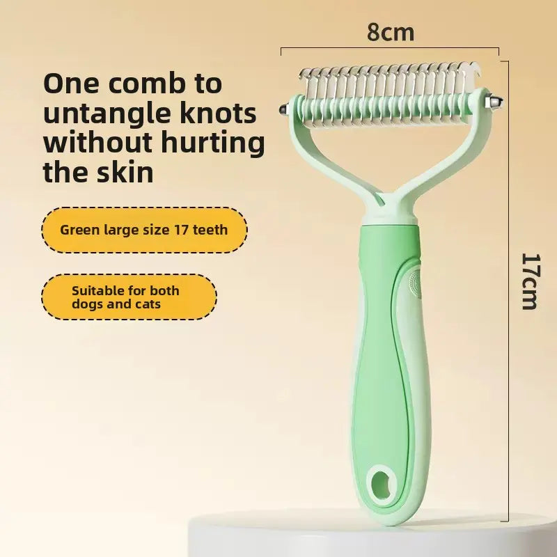 Large Stainless Steel Pet Comb, Double-Sided Cat and Dog Comb, Cleaning and Grooming Hair Removal Comb, Pet Supplies Detangling Comb