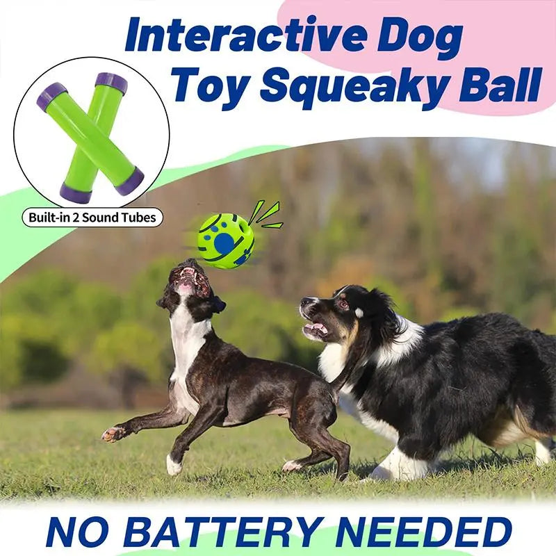 Gift for Pets, Durable Interactive Dog Toys Ball, Summer Gift, Squeaky Wag Ball for Pet Training, Indoor & Outdoor Dog Gifts, Dog Toy Supplies, Valentine'S Day Gift