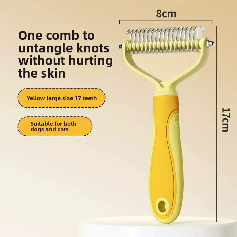 Large Stainless Steel Pet Comb, Double-Sided Cat and Dog Comb, Cleaning and Grooming Hair Removal Comb, Pet Supplies Detangling Comb