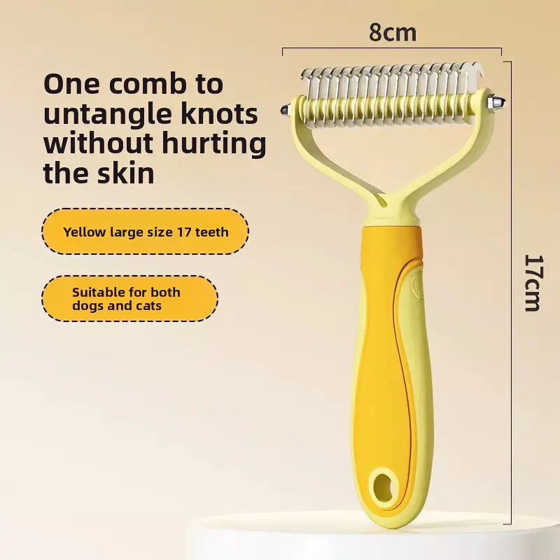Large Stainless Steel Pet Comb, Double-Sided Cat and Dog Comb, Cleaning and Grooming Hair Removal Comb, Pet Supplies Detangling Comb