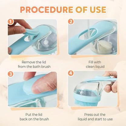【Summervibes】2026 New 2 in 1 Pet Bath and Grooming Brush Is a Pet Toolwith Built in Shampoo Dispenser for Easy Bathing a Softmassage Tool for Long or Short Haired Dogs and Cats Idealfor Shower Grooming Supplies