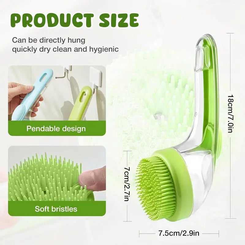 【Summervibes】2026 New 2 in 1 Pet Bath and Grooming Brush Is a Pet Toolwith Built in Shampoo Dispenser for Easy Bathing a Softmassage Tool for Long or Short Haired Dogs and Cats Idealfor Shower Grooming Supplies